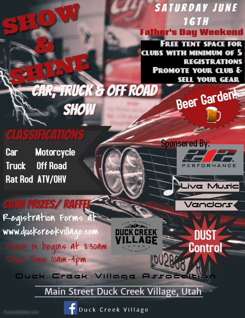 Duck Creek Car show Fathers Day Weekend 2018